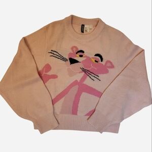 H&M Light Pink Pink Panther Crewneck Sweater